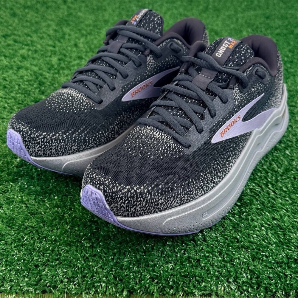 Brooks Ghost Max 2 Womens 9 Gray Purple Running Shoes Cushioned Comfort